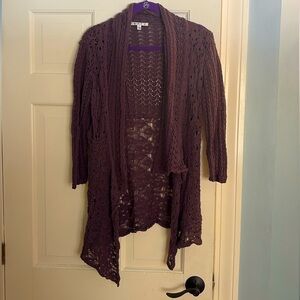 CAbi open front crochet cardigan